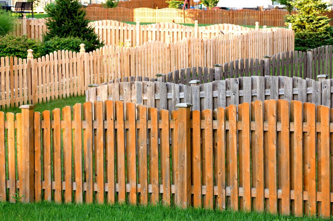 an exterior wood fence